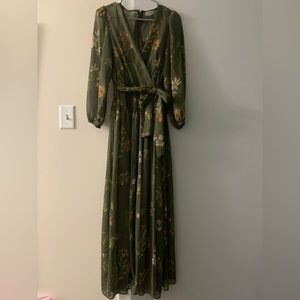 Olive floral dress by Calvin Klein. Size 10